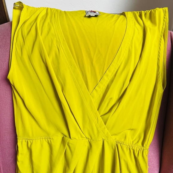 Yoana Baracshi Chartreuse  silk blend sheath dress size 10, fits more like 8. - Picture 6 of 13